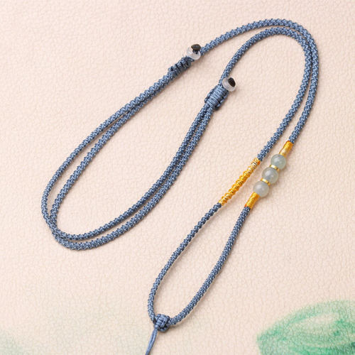 不对称金线螺旋平结调节吊坠挂绳