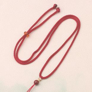 朱砂顶珠挂绳手工编织男女素雅吊坠绳diy和田玉佩平安扣挂脖绳子