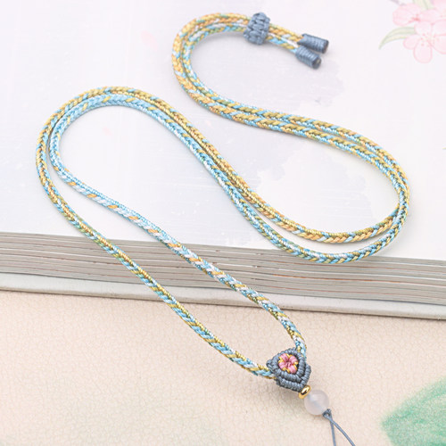 段染八股桃花挂绳吊坠玉器饰品绳