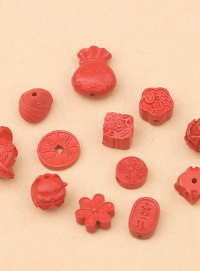 diy朱砂配件莲花粽子葫芦饰品