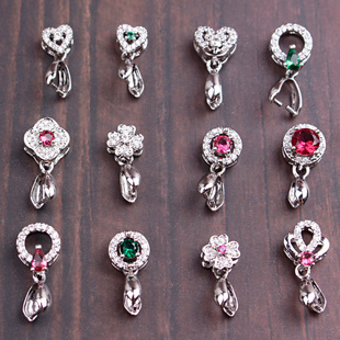 藏银吊坠扣头翡翠水晶项链卡扣玉坠夹扣镶嵌吊坠扣男女款 diy配件