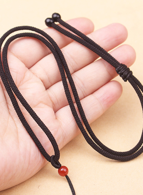 编织简约吊坠挂绳玉佩翡翠挂件绳diy男女调节项链绳红色黑挂坠绳