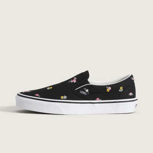 VANS女鞋SLIPON小花刺绣滑板鞋