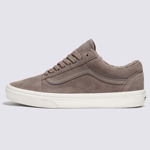 首尔的米家VANS 男鞋女鞋OLD SKOOL灰褐色翻皮加绒运动鞋滑板鞋