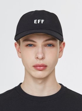 首尔的米家EBBETSFIELD 男款女款黑色EFF LOGO休闲棒球帽/弯檐帽