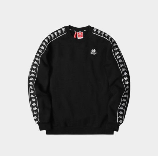 黑色串标加绒秋冬圆领卫衣