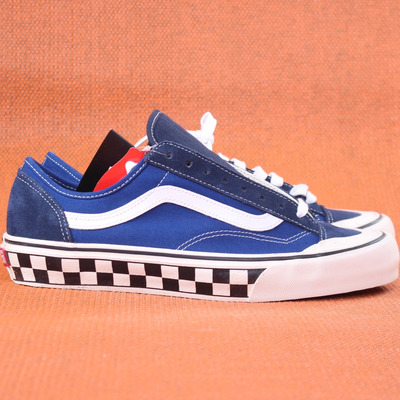 首尔的米家VANS 男鞋style 36蓝黑白格翻皮帆布休闲运动鞋滑板鞋