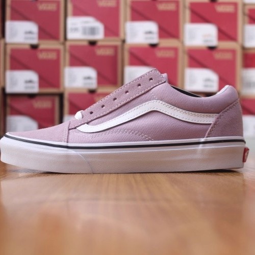 首尔的米家VANS 女鞋OLD SKOOL浅紫色帆布翻皮休闲滑板运动鞋