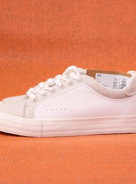 首尔的米家FOLDER LABEL女鞋浅灰皮革系带休闲鞋滑板鞋运动鞋