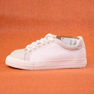 首尔的米家FOLDER LABEL女鞋浅灰皮革系带休闲鞋滑板鞋运动鞋