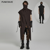 pr朋克状态男装 PUNK 末日蒸汽朋克针织斗篷马甲 RAVE 小破亚文化