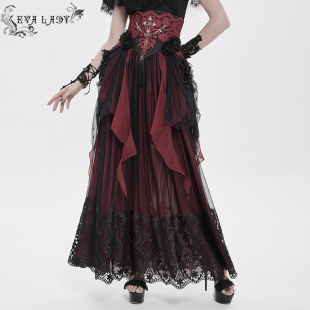 暗黑哥特洛丽塔腰果提花黑红色束腰封 lady女装 小破亚文化 eva