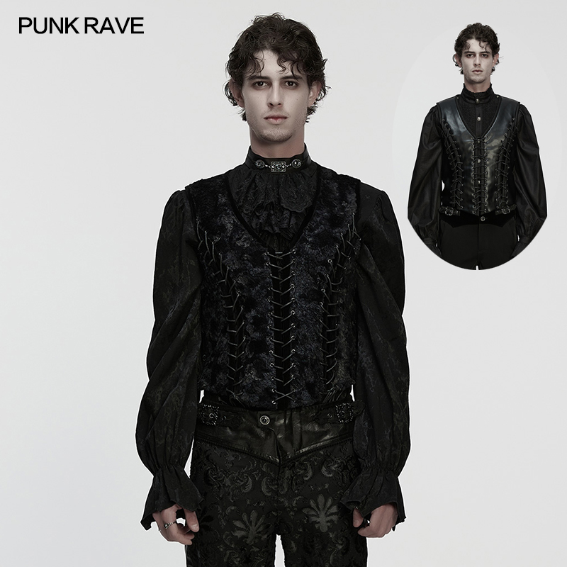暗黑哥特绑绳绅士马甲