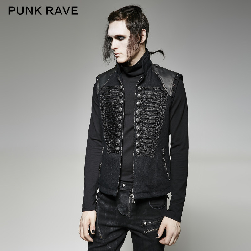 小破亚文化 PUNK RAVE pr朋克状态原创男装 摇滚朋克军装风马甲