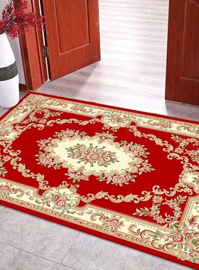 新欧式入户门地垫过年家用轻奢红色进门玄关防滑脚垫卧室厨房垫子