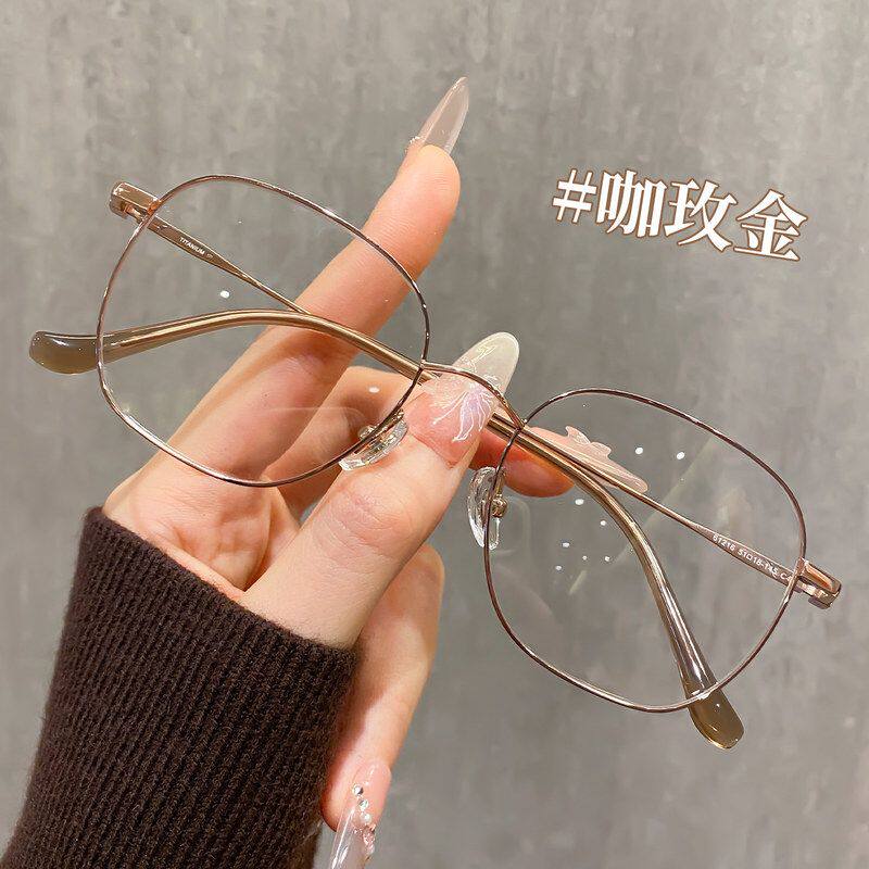 超轻钛眼镜框61216复古多边形眼镜架素颜金丝大框眼镜51-18-145