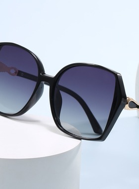 （实体店货源）2025韩版新款gm墨镜复古黑色高级感ins猫眼偏光镜