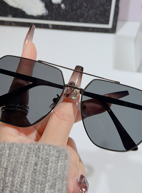 新款复古双梁尼龙偏光墨镜男士防紫外线飞行员驾驶开车太阳镜金属