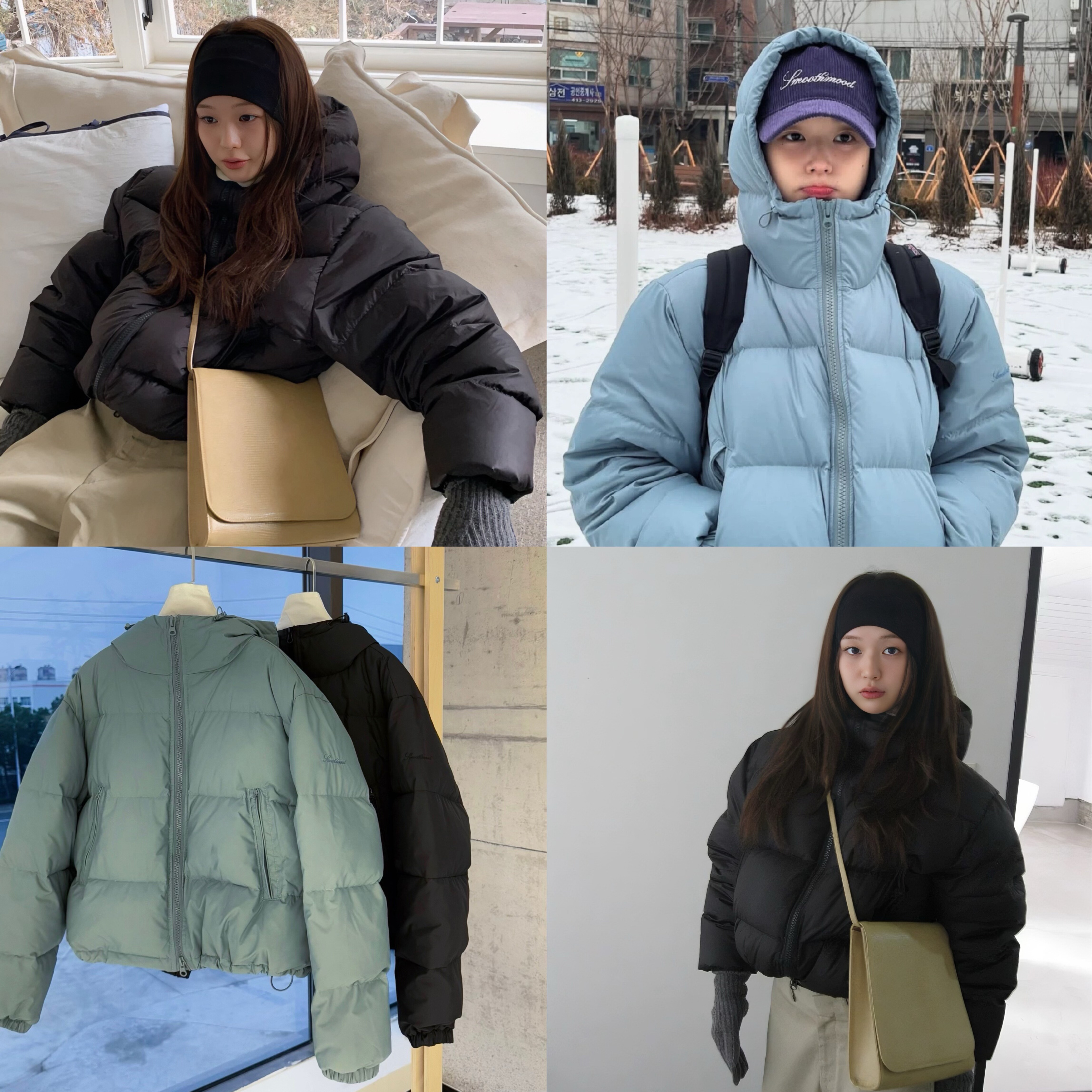 朴焕熙同款小泡芙连帽面包服羽绒服韩女穿搭短款四格羽绒服外套冬