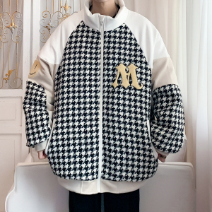 重工 小香风拼接麂皮绒内里加棉 棒球服立领棉衣外套PJ23486 P120图片