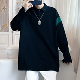 22秋装新款男装宽松卡通拼接男士长袖T恤POLO衫YY807P55，男装T恤，电商A031-1