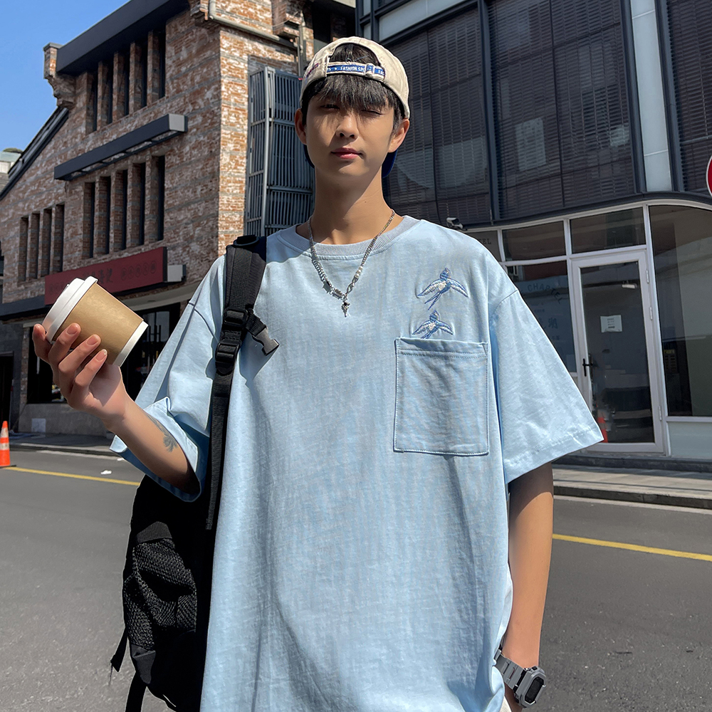 24夏装新款男装宽松男士短袖T恤精品双纱料DY932P35，男装T恤，电商A031-1