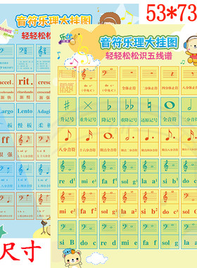 彩色音符乐理挂图轻轻松松儿童