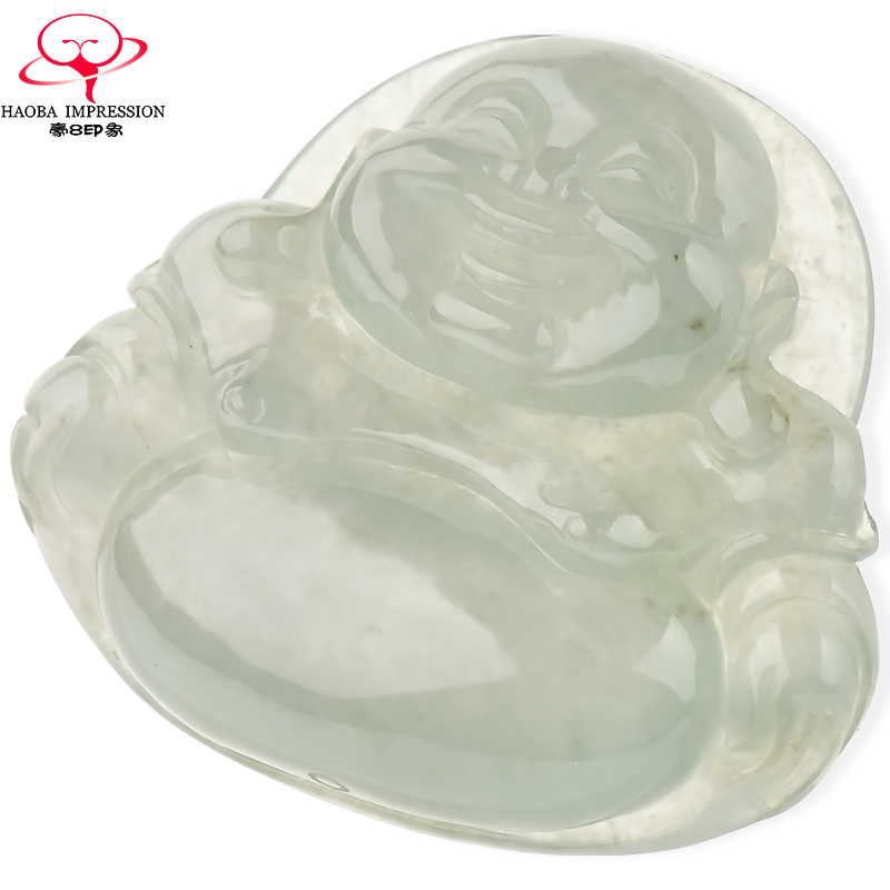 豪8印象X1149天然翡翠笑佛吊坠佛公挂件冰种油绿缅甸a货玉石珠宝