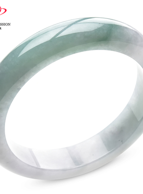 豪8印象P26048P316翡翠手镯圈口55.1mm冰糯种半山水淡绿天然缅甸