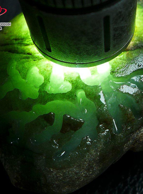 豪8印象Z26010G389细腻带绿色毛料玉石 缅甸天然翡翠原石189.61g