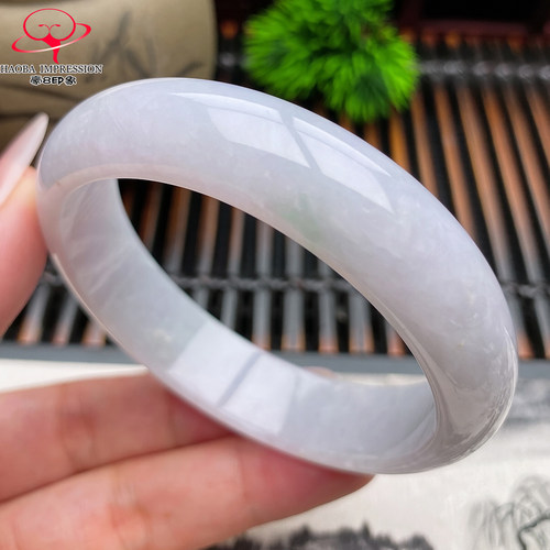 豪8印象X26100X408翡翠手镯圈口58.4冰糯种浅紫浅绿缅甸玉镯重63g