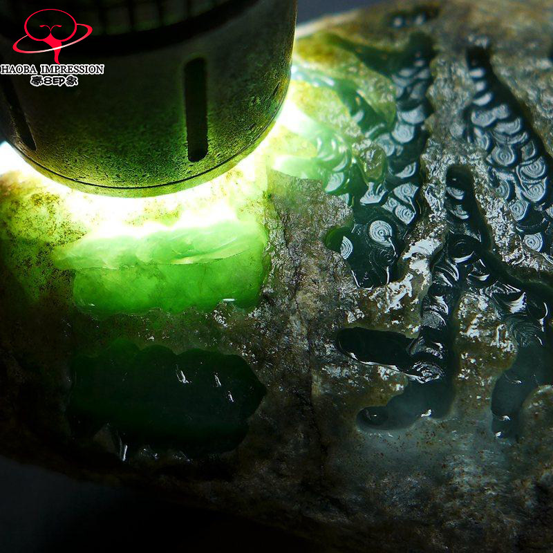 豪8印象Z26026G289带色好种毛料玉石缅甸天然A货翡翠原石1003.05g