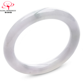 豪8印象X26072X126翡翠圆条手镯圈口54.2天然缅甸冰糯种冰白玉镯