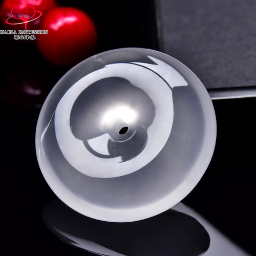 豪8印象翡王妃F25009F206非洲翠平安扣吊坠天然极光白平安环挂件