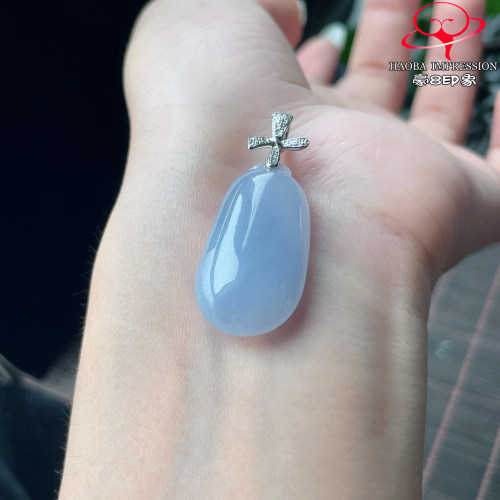 豪8印象P26200P2798翡翠福瓜吊坠天然冰糯种薰衣草紫玉福禄寿挂件