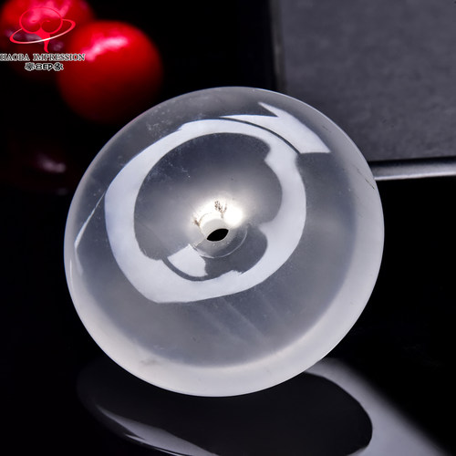 豪8印象翡王妃F25009F200非洲翠平安扣吊坠天然极光白平安环挂件