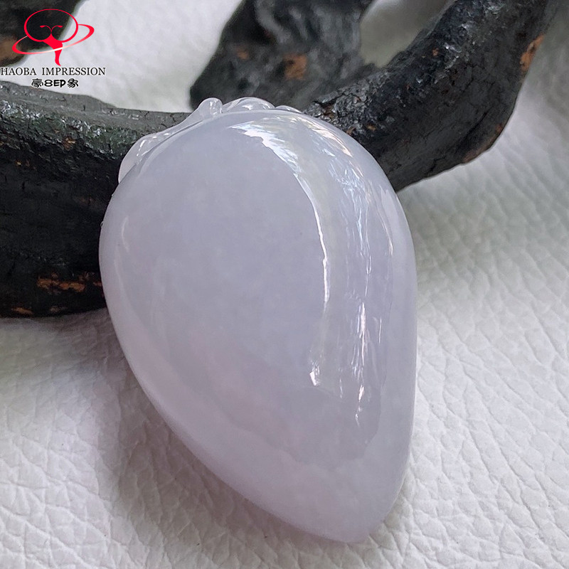 豪8印象手镯之家Z26039Z344翡翠寿桃吊坠天然冰糯种粉紫玉桃挂件