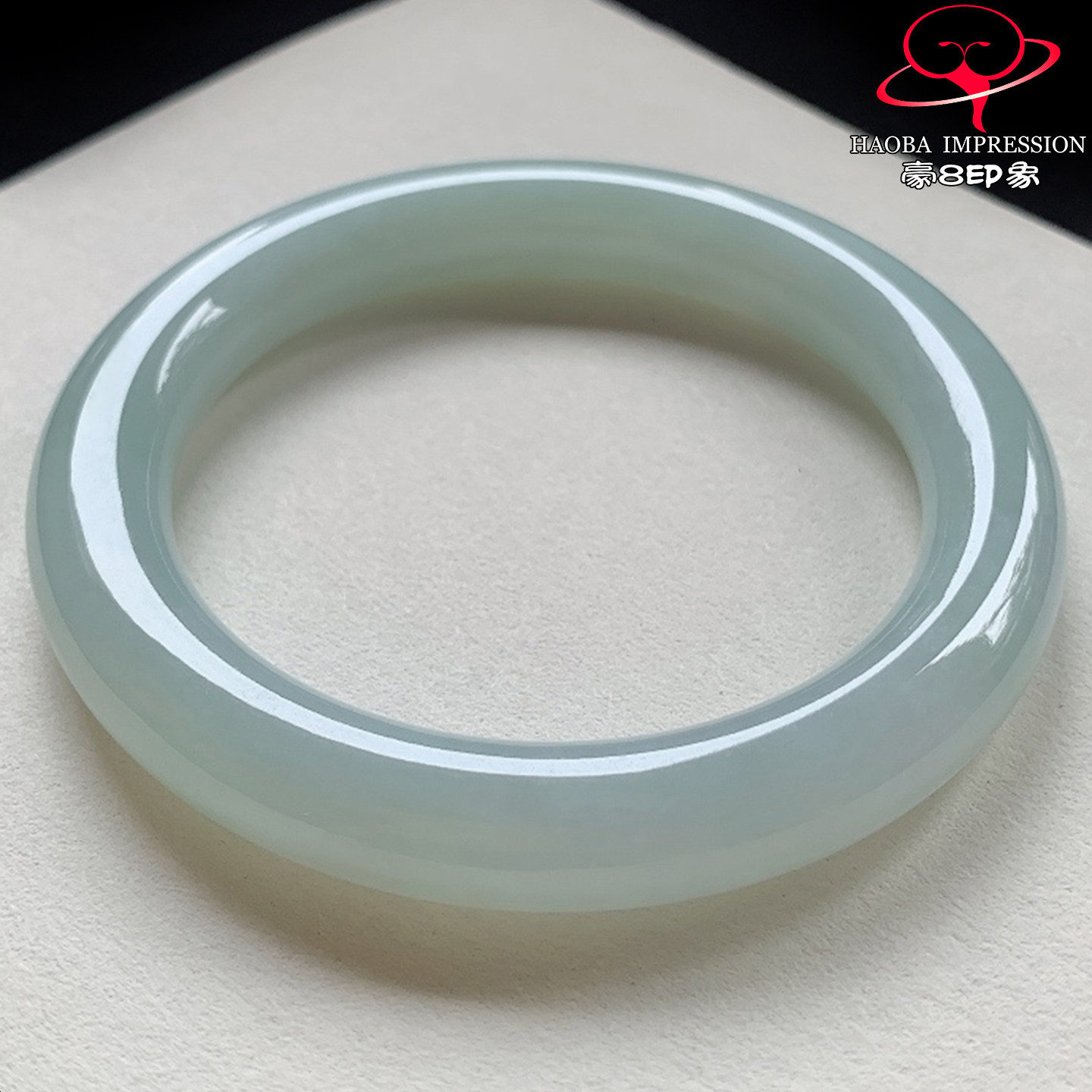 豪8印象V26428V1962翡翠圆条手镯圈口58.7天然冰糯种晴绿缅甸玉镯