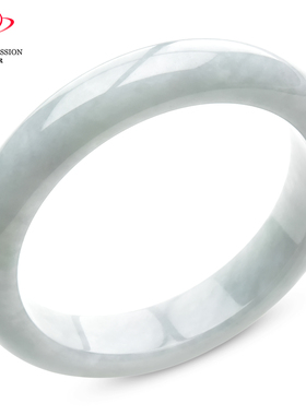 豪8印象手镯之家S325028Y337翡翠手镯圈口56.3mm天然白底淡绿玉镯