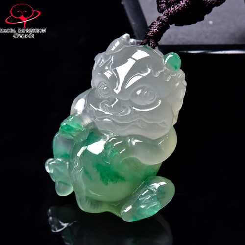 豪8印象翡王妃F25180F125非洲翠龙宝宝吊坠冰种绿飘花生肖龙挂件