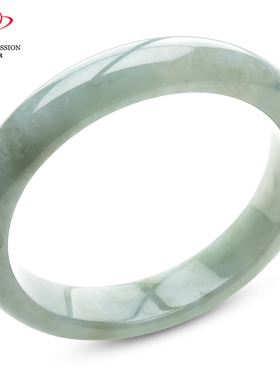 豪8印象P26018P481翡翠手镯圈口53.4mm天然冰糯种缅甸a货浅绿玉镯