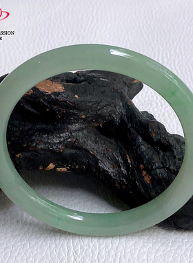 豪8印象手镯之家Z26068Z267翡翠圆条手镯圈口53.6mm天然淡绿玉镯