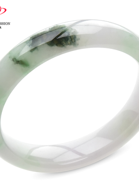 豪8印象C26180C118翡翠手镯圈口56.7mm天然a货冰种绿飘花缅甸玉镯