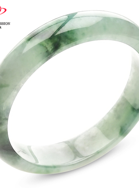 豪8印象·手镯之家M111翡翠手镯圈口57.1mm天然冰种蓝绿飘花玉镯