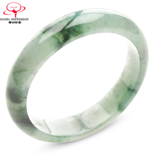 豪8印象·手镯之家M111翡翠手镯圈口57.1mm天然冰种蓝绿飘花玉镯