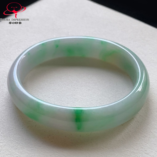 豪8印象手镯之家V26090V1125翡翠贵妃圈口55.6阳绿缅甸溯源玉镯子