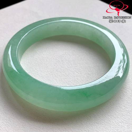 豪8印象V261600V2579翡翠手镯圈口56.6天然冰种果绿缅甸玉手镯a货