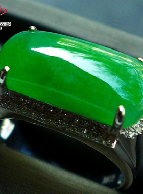 豪8印象L26398L108翡翠戒指圈口20.0mm冰糯种天然满阳绿玉指环