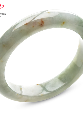 豪8印象手镯之家S225018Y562翡翠手镯圈口50.9mm天然淡绿洒金玉镯