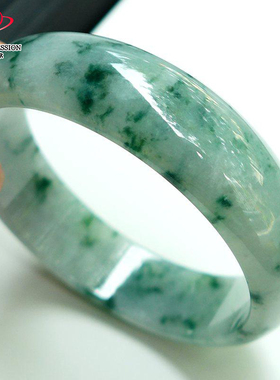 豪8印象L26138L132翡翠手镯圈口60.8mm天然缅甸冰糯种绿飘花玉镯